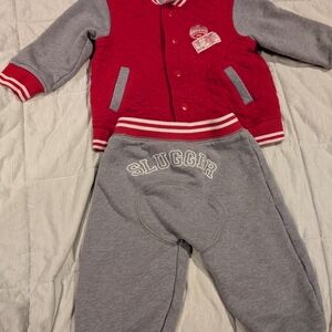Gymboree Red and Gray Kids Jogger Set 12-18 Month